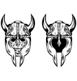 skull in helmet with horns vector image vector image