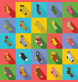 socks textile icons set flat style vector image