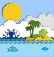 collage on cutting paper the theme of sea vector image