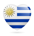 heart icon of uruguay vector image vector image