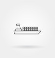 ship cargo single isolated icon with modern line vector image