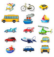 sticker set of different vehicles vector image
