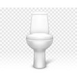 toilet with seat white ceramic lavatory bowl vector image