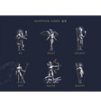 egyptian gods set of emblems vector image vector image