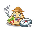 explorer crepe mascot cartoon style vector image