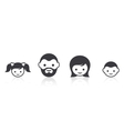 family members face icons vector image