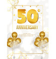 anniversary celebration poster with golden date vector image vector image