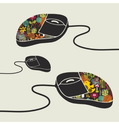 Computer mouse decorated with design print Vector Image