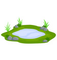 Pond and swamp lake flat cartoon Royalty Free Vector Image