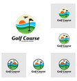 set of golf course logo design template golf vector image vector image