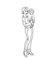 woman and her baby vector image