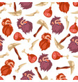 caveman with meat food and weapon seamless pattern vector image vector image
