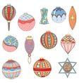 christmas and new year ball set vector image