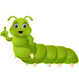 happy caterpillar cartoon on white background vector image