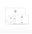 white digital gadgets login screen vector image vector image