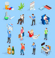 bad habits people isometric icons vector image
