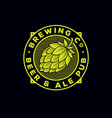 beer and ale logo pub emblem hop cone vector image