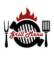 grill barbecue logo or label for restaurant menu vector image vector image