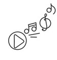 hand drawn doodle play music button icon vector image vector image