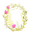 romantic flowers frame vector image vector image
