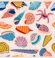 seashell pattern doodle stylized seashells vector image