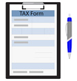 tax form and ball pen vector image