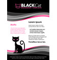 black and pink document template with cat symbol vector image