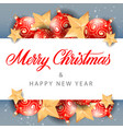 merry christmas lettering stars and balls vector image