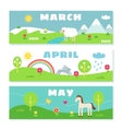 spring months calendar flashcards set nature vector image vector image