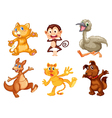 cartoon animal set vector image