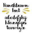 handwritten calligraphy font alphabet vector image