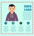 happy black hair boy infographic vector image