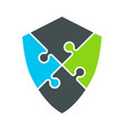 shield puzzle protection icon logo vector image