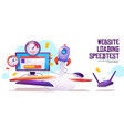 website loading speed test banner internet traffic vector image vector image