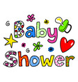 baby shower whimsical celebration text vector image vector image