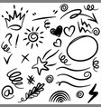 hand drawn set elements for concept design vector image vector image
