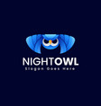 logo night owl gradient colorful style vector image vector image