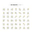 set line icons gas industry vector image