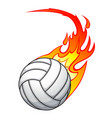 fast flying flaming volleyball serve vector image vector image
