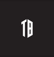 tb logo monogram with hexagon shape style design vector image