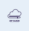 zip cloud logo vector image