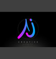 aj artistic brush letter logo handwritten vector image