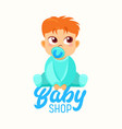 baby shop banner child sucking pacifier infant vector image