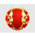 blank red and gold shield and ribbon vector image