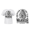 indian warrior fighting club t-shirt print vector image vector image
