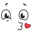 kiss emoji comic face expression grateful vector image