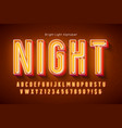neon light 3d alphabet extra glowing modern type vector image