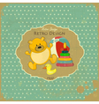 old toys on vintage background vector image vector image
