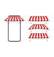 smartphone with shop sunshade and metal mount vector image
