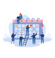 team of office workers planning business on giant vector image